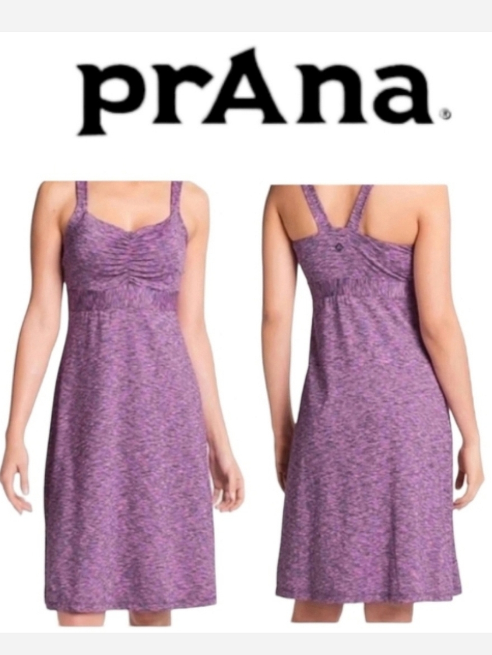 Prana Amaya Purple Space Dye Racerback Athletic Dress XS